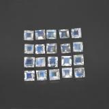 3 ct Transparent Square Facet Rainbow Moonstone 3x3mm