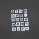 3mm x 3 Rainbow Moonstone 3ct Square Facet in Blue White