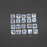 4 carat Blue White Square Facet Rainbow Moonstone 3mmx3mm