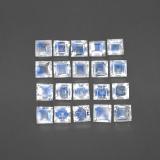 3 ct Transparent Square Facet Rainbow Moonstone 3mmx3mm