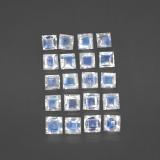 3 carat Blue White Square Facet Rainbow Moonstone 3mmx3mm