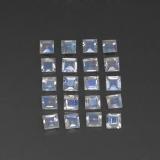 2 ct Transparent Square Facet Rainbow Moonstone 3x3