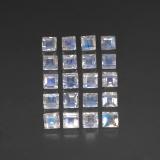 3x3 Square Facet Rainbow Moonstone 4ct