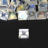 3 carat Blue White Square Facet Rainbow Moonstone 3mmx3mm