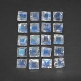 3 ct Transparent Square Facet Rainbow Moonstone 3x3