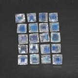 3mm x 3 Rainbow Moonstone 2.5ct Square Facet in Blue White