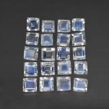 2.5 carat Blue White Square Facet Rainbow Moonstone 3x3mm