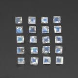 3 ct Transparent Square Facet Rainbow Moonstone 3x3