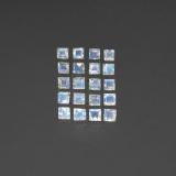 3mm x 3 Square Facet Rainbow Moonstone 3ct