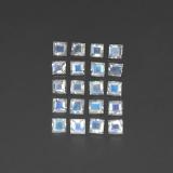 2 ct Transparent/Translucent Square Facet Rainbow Moonstone 3mmx3mm