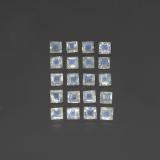 3 carat Blue White Square Facet Rainbow Moonstone 3mm x 3