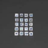 3mm x 3mm Rainbow Moonstone 2.5ct Square Facet in Blue White