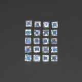 3mm x 3mm Square Facet Rainbow Moonstone 2.5ct