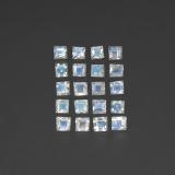 3 ct Transparent Square Facet Rainbow Moonstone 3x3