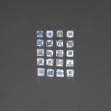 3 carat Blue White Square Facet Rainbow Moonstone 3x3