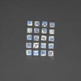 3 ct Transparent Square Facet Rainbow Moonstone 3mmx3mm