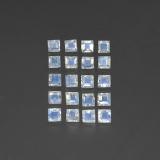 4 ct Transparent Square Facet Rainbow Moonstone 3mm x 3mm