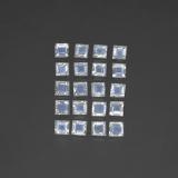 3mm x 3 Rainbow Moonstone 2.5ct Square Facet in Blue White