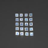 3mm x 3 Square Facet Rainbow Moonstone 3ct