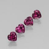5mm x 5 Rhodolite Garnet 2ct Heart Facet in Raspberry Red