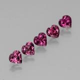 2.5 carat Raspberry Red Heart Facet Rhodolite Garnet 5x5