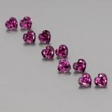 3 ct VVS-VS Heart Facet Rhodolite Garnet 4mm x 4mm