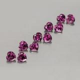 4x4mm Rhodolite Garnet 3ct Heart Facet in Raspberry Red