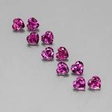 3 ct VVS-VS Heart Facet Rhodolite Garnet 4mm x 4mm