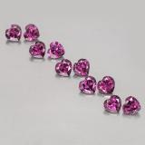 4x4mm Heart Facet Rhodolite Garnet 3ct