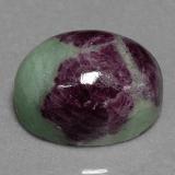 19 carat Red Green Black Oval Cabochon Ruby-Zoisite 16mmx12mm