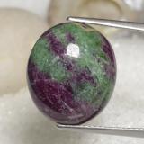 19 carat Red Green Black Oval Cabochon Ruby-Zoisite 16.5mm x 15