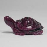 40mm x 26mm Ruby-Zoisite 120ct Carved Turtle in Red Green Black