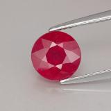 7mm Ruby 2ct Round Facet in Pink Red