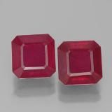 Click for Details 3 carat Pink Red Octagon Facet Ruby 6x6mm