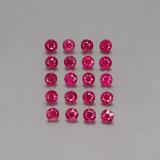 2.5 mm Ruby 2ct Diamond-Cut in Pink Red