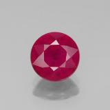 7mm Ruby 2ct Round Facet in Pink Red