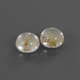 7 mm Rutile Quartz 3ct Round Cabochon in Golden