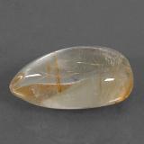 16.5mm x 9mm Rutile Quartz 7ct Pear Cabochon in Golden