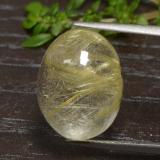10 ct Transparent Oval Cabochon Rutile Quartz 15x11.5mm