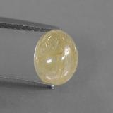 8x6.5 Rutile Quartz 1.5ct Oval Cabochon in Golden