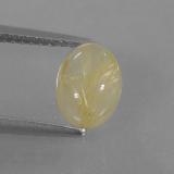 1.5 carat Golden Oval Cabochon Rutile Quartz 8x6mm