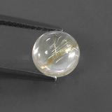 7 mm Rutile Quartz 1.5ct Round Cabochon in Golden