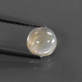 7mm Rutile Quartz 1.5ct Round Cabochon in Golden
