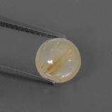 1.5 ct Transparent Round Cabochon Rutile Quartz 7mm