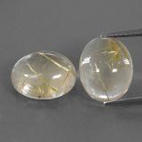 10 ct Transparent Oval Cabochon Rutile Quartz 12x10mm
