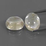 8 ct Transparent Oval Cabochon Rutile Quartz 10.5x8.5mm