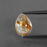 2 carat Golden Pear Cabochon Rutile Quartz 9.5mm x 7mm