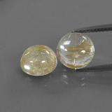 6 ct Transparent/Translucent Round Cabochon Rutile Quartz 9 mm