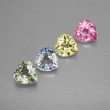 4x4 Sapphire 1.5ct Heart Facet in Multicolor