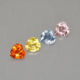 4mm x 4mm Sapphire 1ct Heart Facet in Multicolor